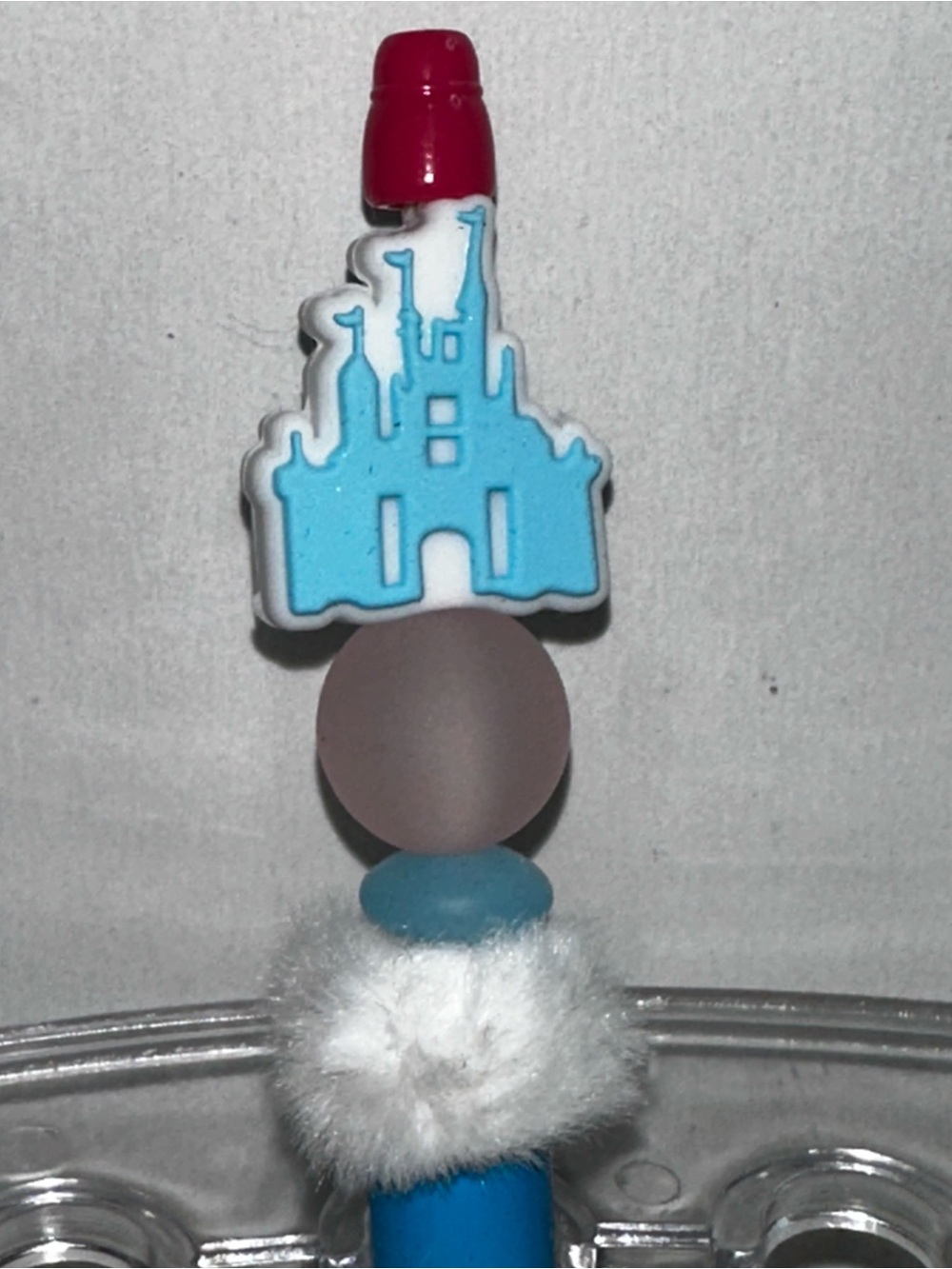 Blue Princess Castle-Themed Custom Pen
